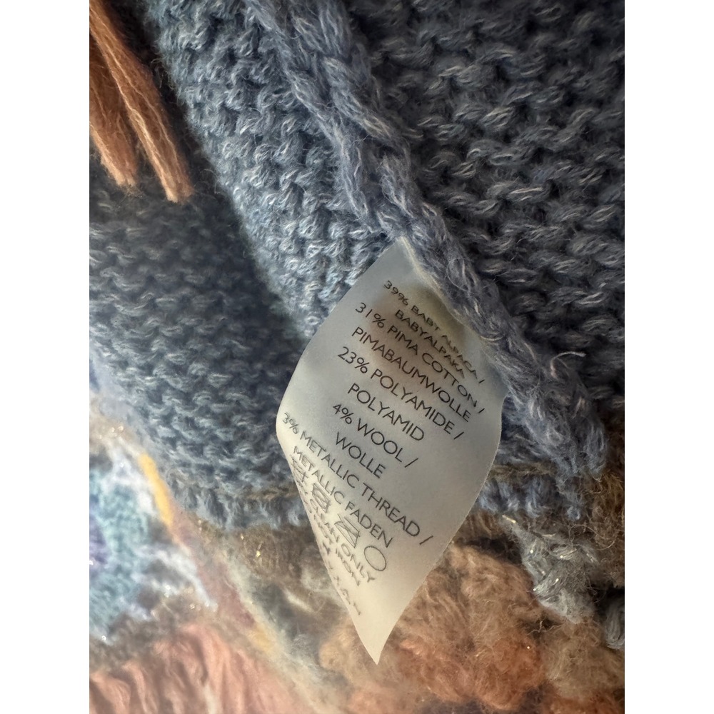 Peruvian Connection Lookout Mountain Bolero Alpaca Crochet Fringe Cardigan Boho - Picture 4 of 8